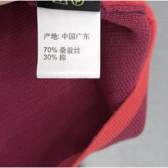 Shanghai Tang Mulberry Silk‎ & Cotton Mandarin Collar Knit Sweater Blouse Size M - Picture 6 of 14